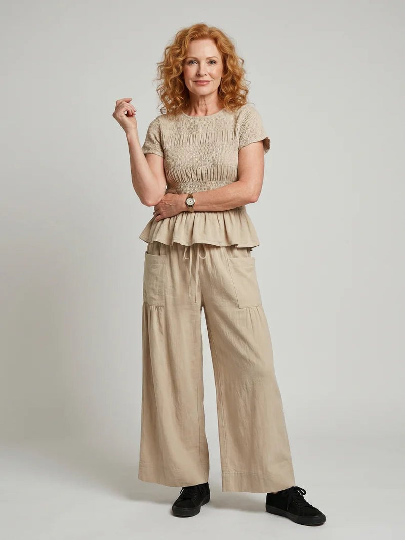 THE EIRENE PEPLUM PANTS SET - Lavesna