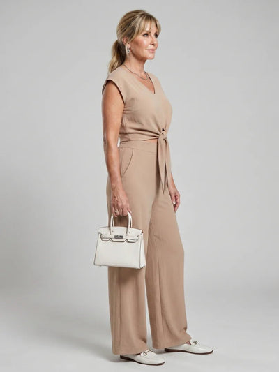 THE LEONORA V NECK PANTS SET - Lavesna