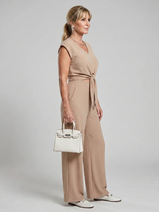 THE LEONORA V NECK PANTS SET - Lavesna
