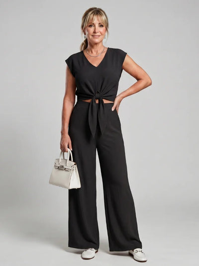 THE LEONORA V NECK PANTS SET - Lavesna
