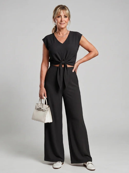 THE LEONORA V NECK PANTS SET - Lavesna