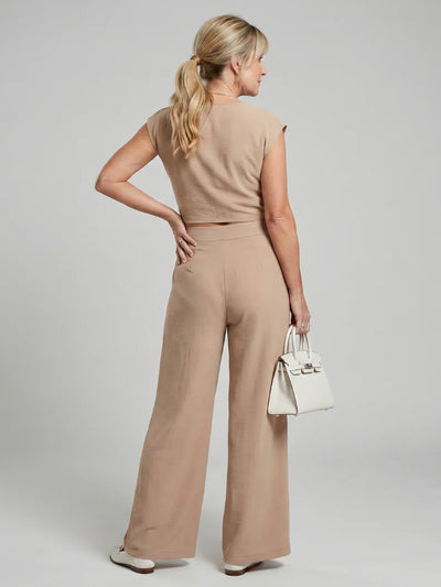 THE LEONORA V NECK PANTS SET - Lavesna