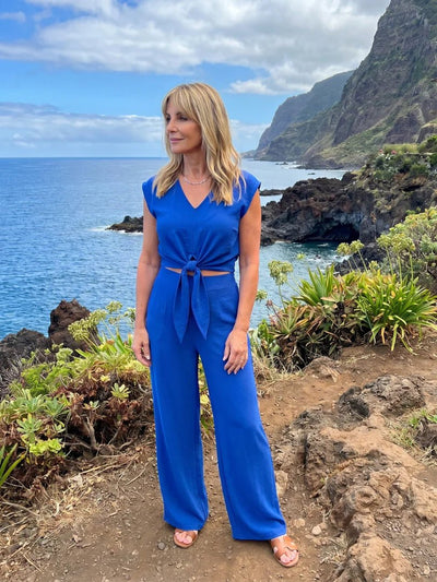 THE LEONORA V NECK PANTS SET - Lavesna