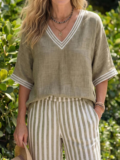 THE SOFIA STRIPE TROUSER SET - Lavesna