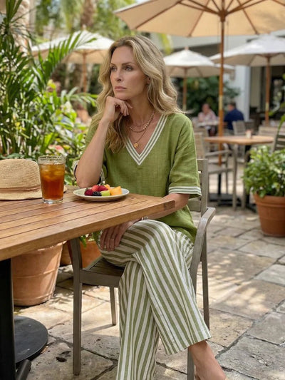 THE SOFIA STRIPE TROUSER SET - Lavesna