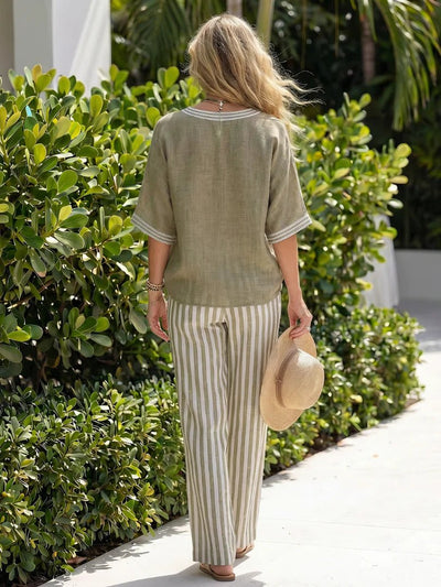 THE SOFIA STRIPE TROUSER SET - Lavesna
