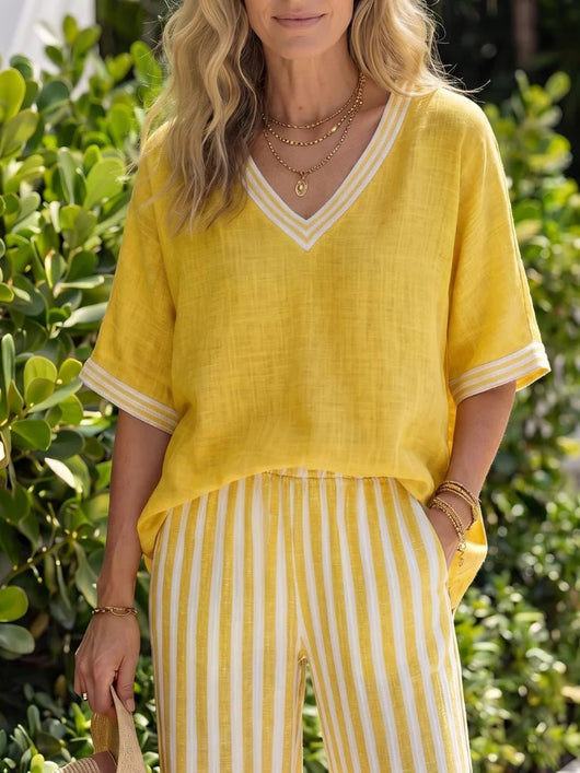 THE SOFIA STRIPE TROUSER SET - Lavesna