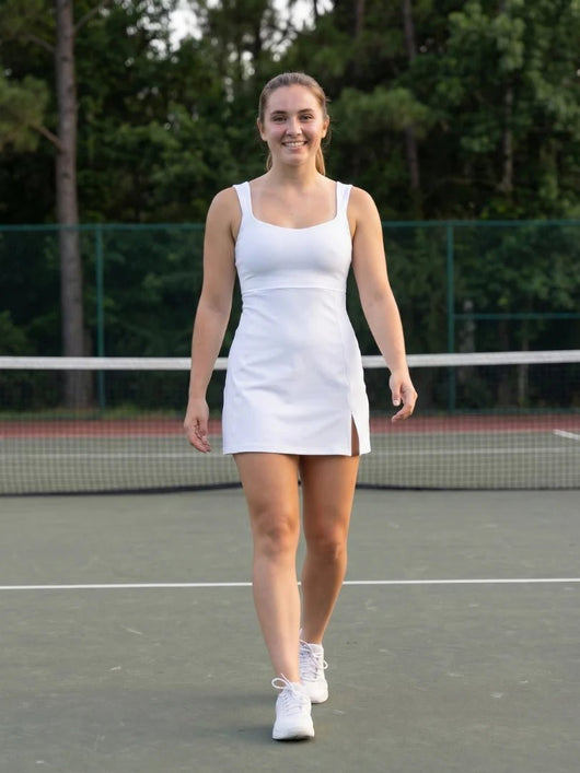 VELUNE SQUARE NECK TENNIS DRESS - Lavesna