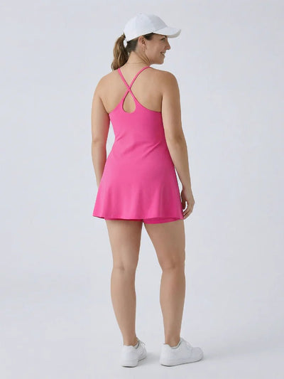 WAVERLY SLEEVELESS CROSS BACK TENNIS DRESS - Lavesna